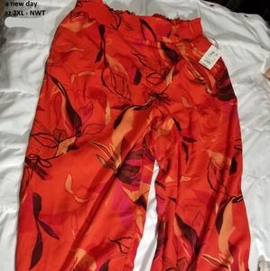Red palazzo pants